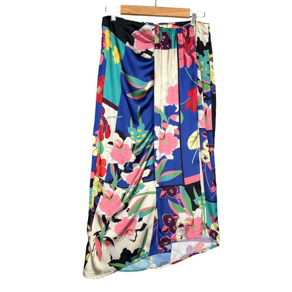 Zara Floral Midi Skirt in Blue, Pink, Green, Black, Cream